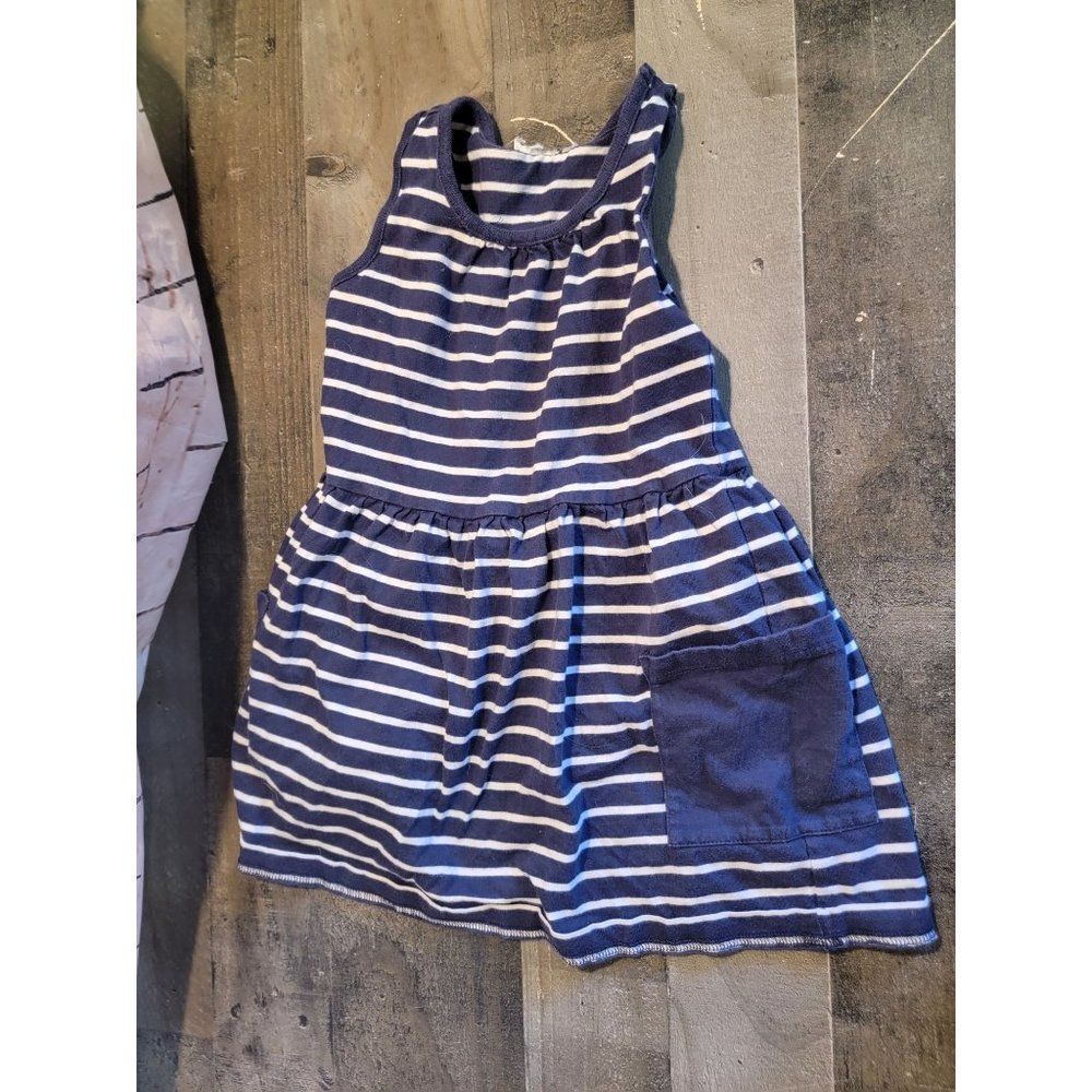 Navy blue youth‎ striped sun dress